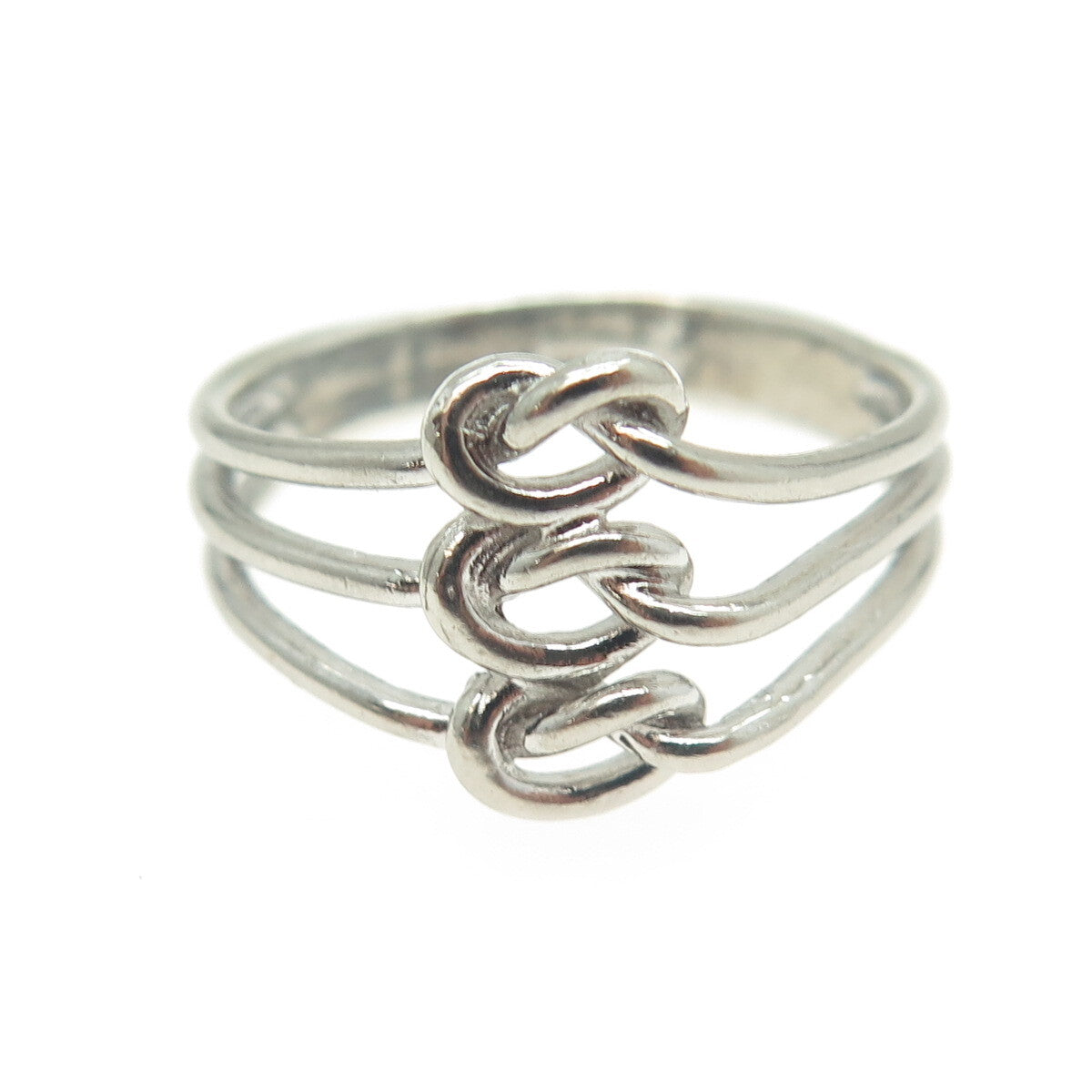 925 Sterling Silver Vintage Love Knot Ring Size 7.25