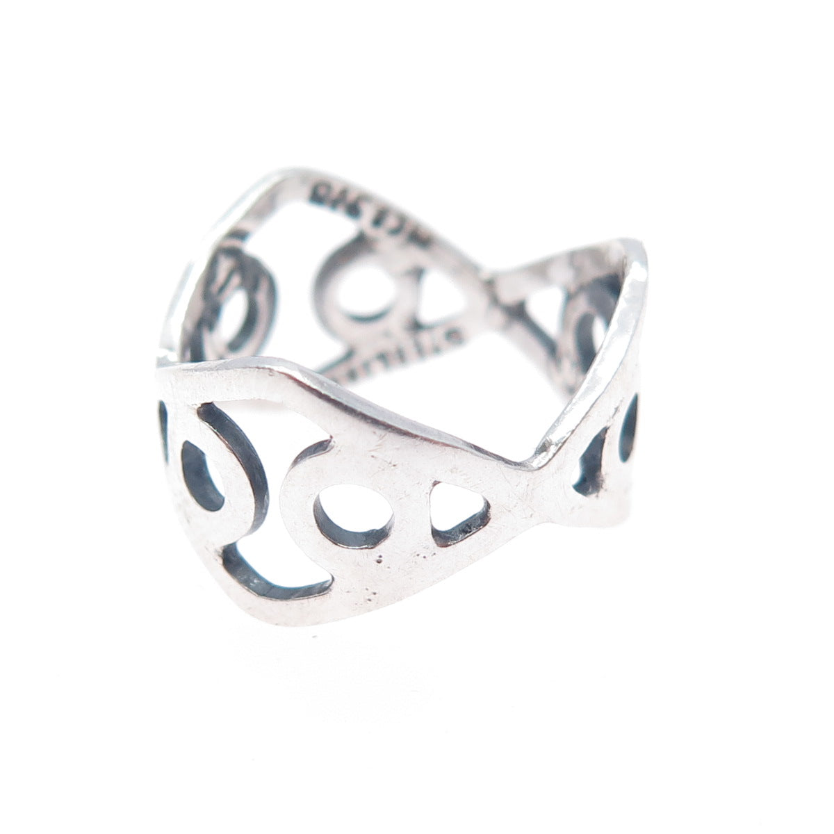 925 Sterling Silver Vintage Modernist Ring Size 5