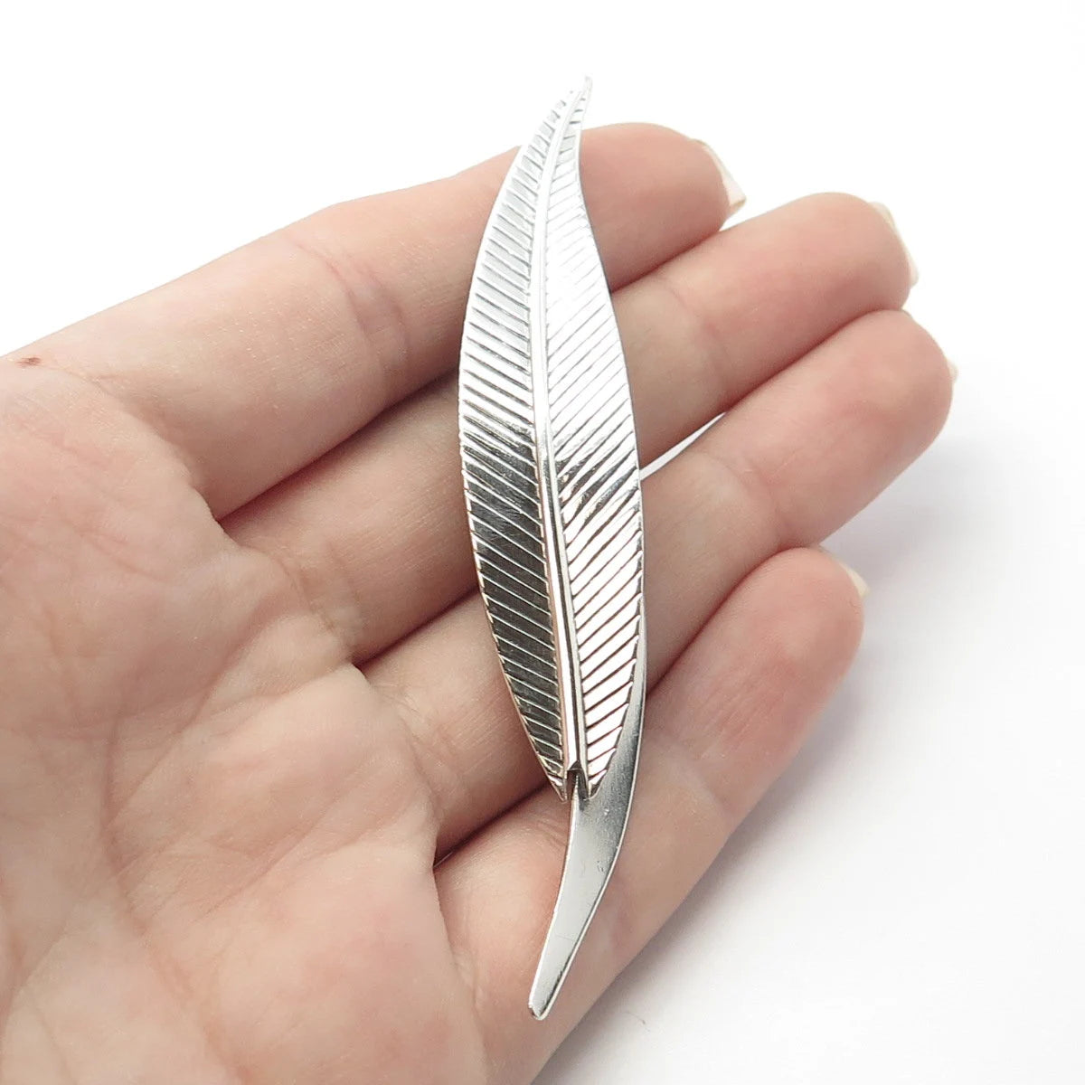 925 Sterling Silver Vintage Beau Leaf Pin Brooch