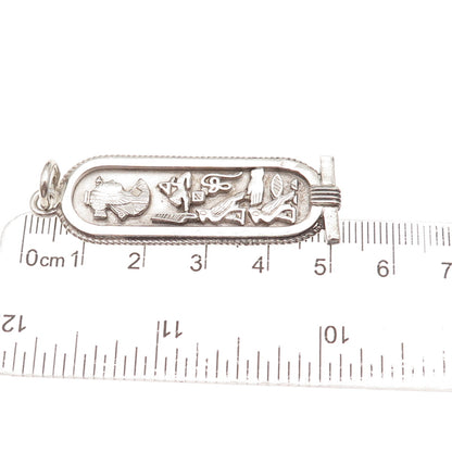 800 Silver Vintage Egyptian Cartouche Oxidized Pendant