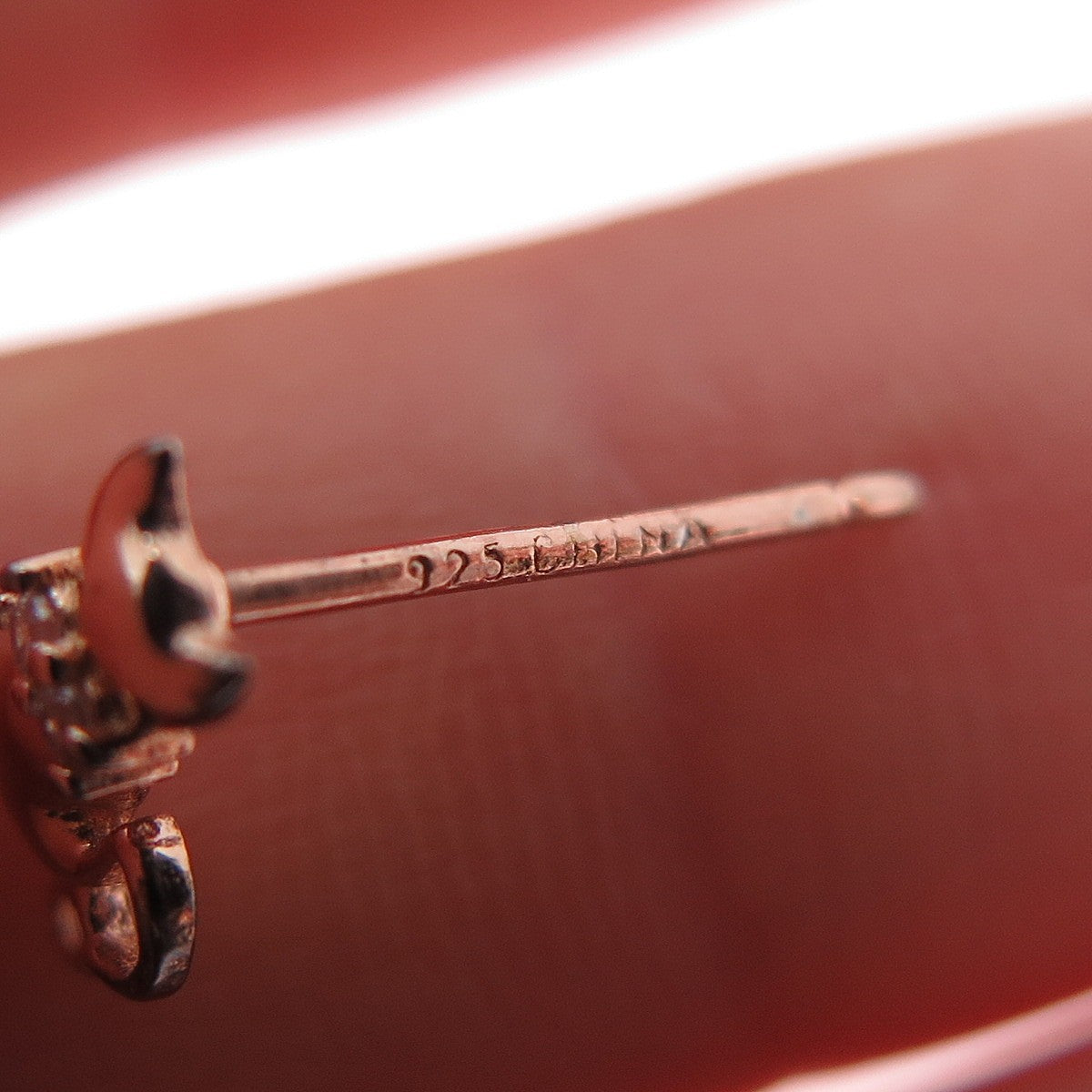 925 Sterling Silver Rose Gold Plated Round-Cut C Z Cat Stud Earrings