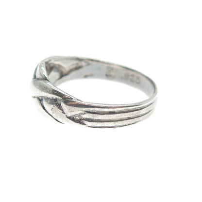 CELLINI 925 Sterling Silver Vintage Crisscross Oxidized Ring Size 6.25