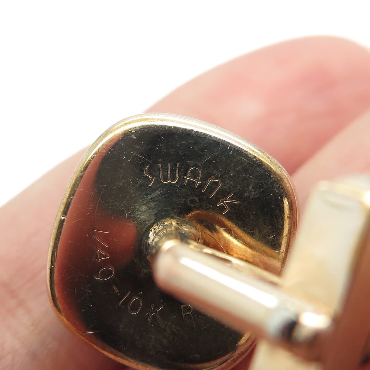 SWANK 1/40 10K Gold Filled Antique Red Glass Cufflinks