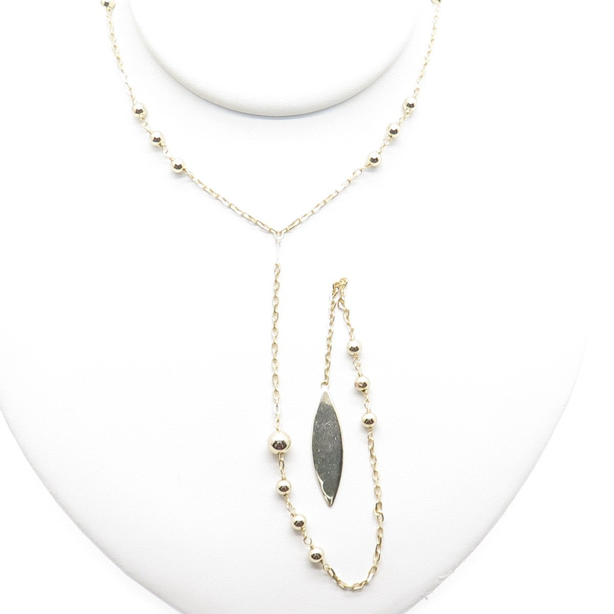 925 Sterling Silver Gold Plated Petal Beaded Belly Chain Necklace 20-22"