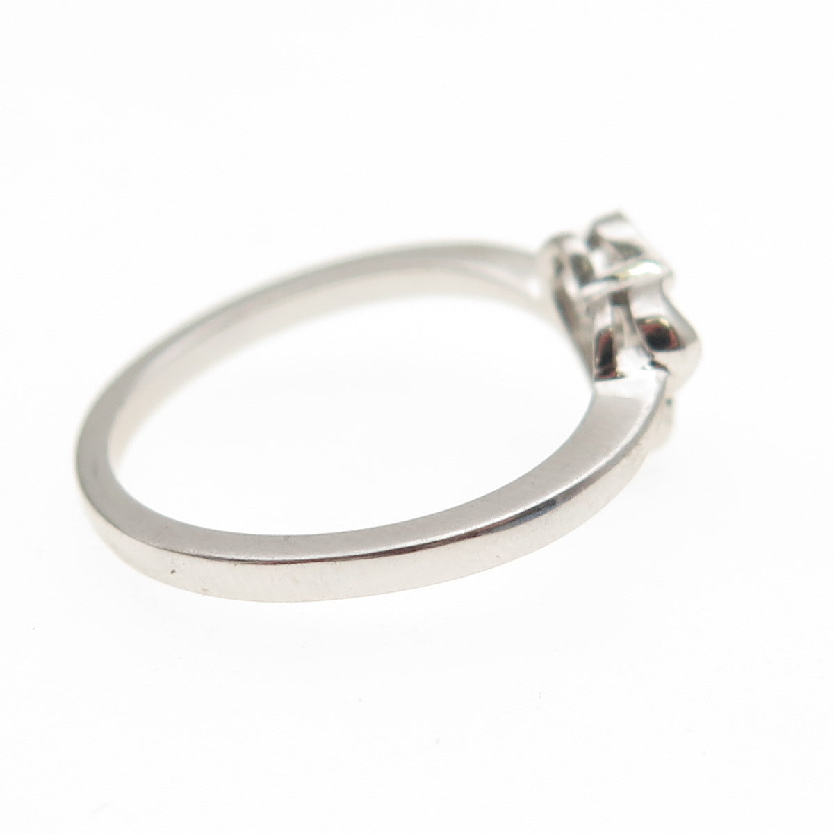 925 Sterling Silver Real Round-Cut Citrine Heart Ring Size 6.25
