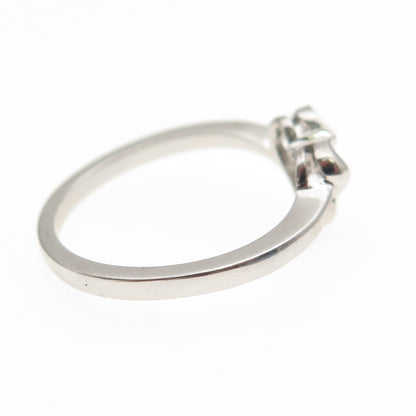 925 Sterling Silver Real Round-Cut Citrine Heart Ring Size 6.25