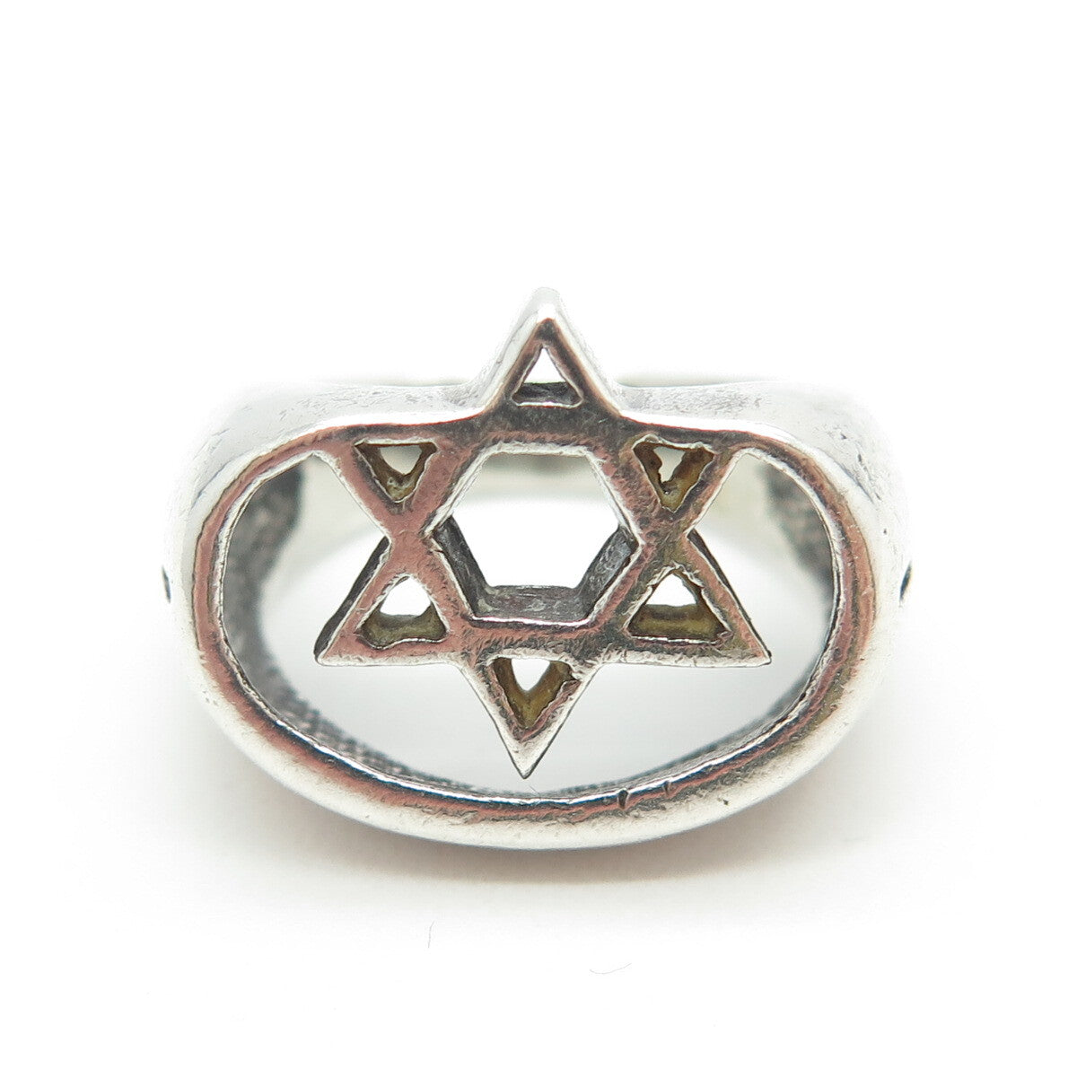 925 Sterling Silver Vintage Star of David Ring Size 5.75