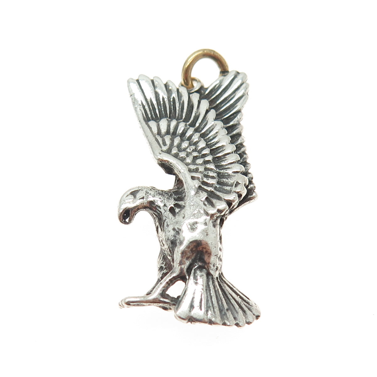 925 Sterling Silver Vintage Eagle Oxidized Pendant