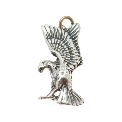 925 Sterling Silver Vintage Eagle Oxidized Pendant