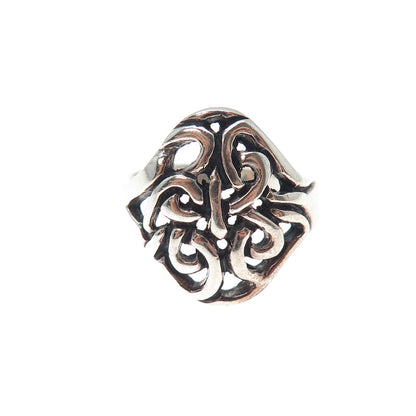 925 Sterling Silver Vintage Real Celtic Knot Oxidized Ring Size 8