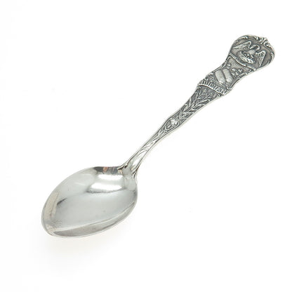 J.T. INMAN 925 Sterling Silver Antique Louisiana States & Cities Tea Spoon
