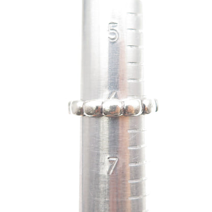 PANDORA 925 Sterling Silver Round-Cut Black C Z Bubble Band Ring Size 6.25