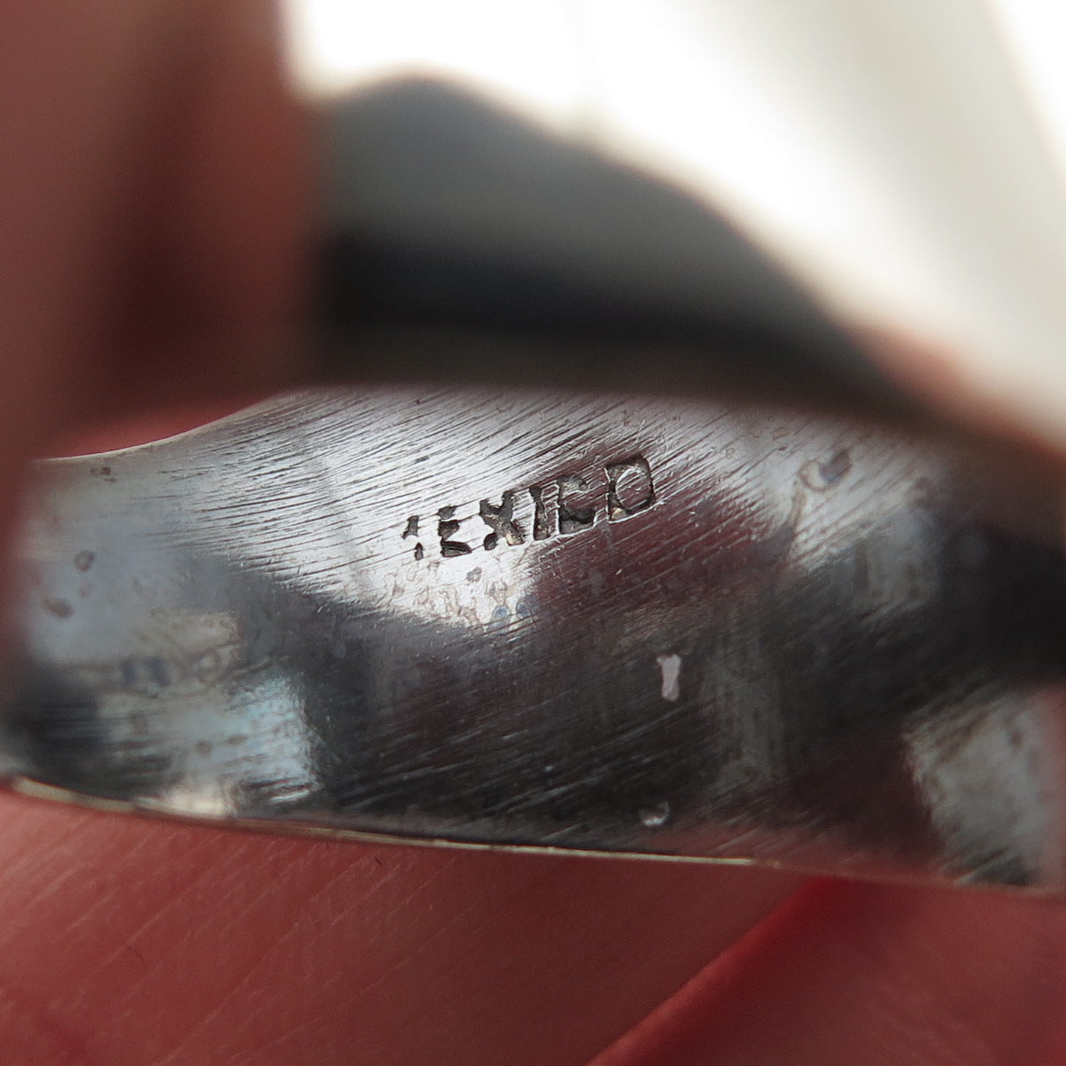 925 Sterling Silver Vintage Mexico Cross Oxidized Ring Size 12.75