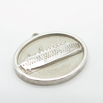 925 Sterling Silver Vintage 2016 Liner Ship Pendant