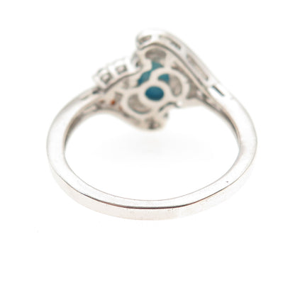Chuck Clemency Sterling Silver Real Turquoise Tanzanite & Garnet Ring Size 8.25