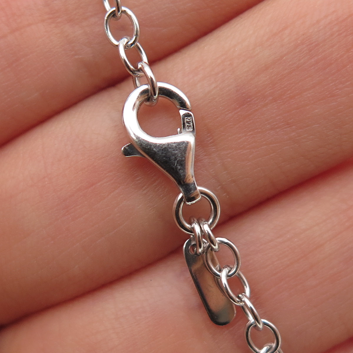 925 Sterling Silver Petal Station Cable Chain Necklace 28"