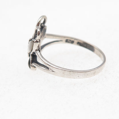 Charles Winston 925 Sterling Silver Vintage Real MOP Butterfly Ring Size 9