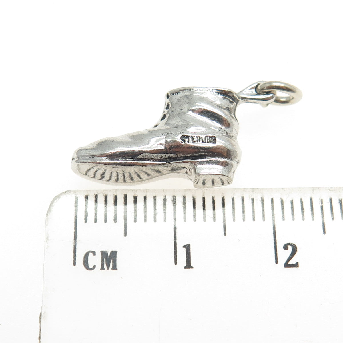 925 Sterling Silver Vintage Boot Shoe 3D Charm Pendant