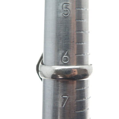 925 Sterling Silver Vintage Real Lapis Lazuli Gem Beaded Oxidized Ring Size 6.5