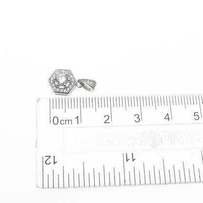 925 Sterling Silver Round-Cut C Z Mini Charm Pendant