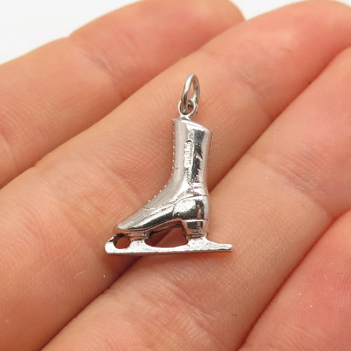 925 Sterling Silver Vintage Ice Skating Shoe Charm Pendant