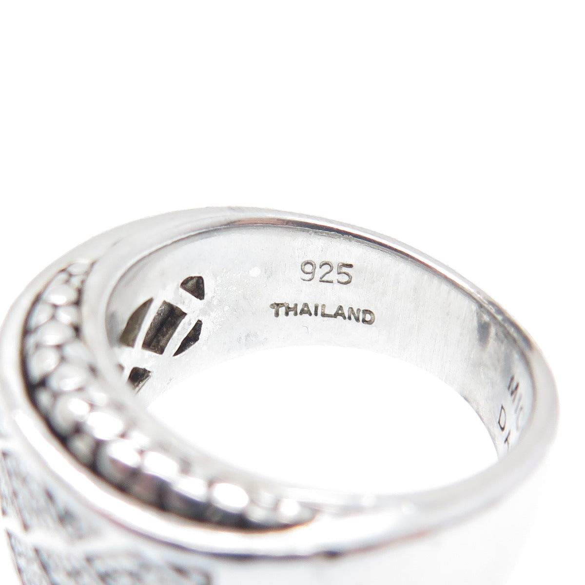 MICHAEL DAWKINS 925 Sterling Silver Real Round-Cut Diamond Ring Size 6.25