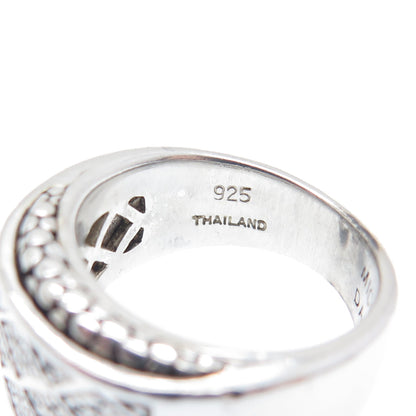 MICHAEL DAWKINS 925 Sterling Silver Real Round-Cut Diamond Ring Size 6.25