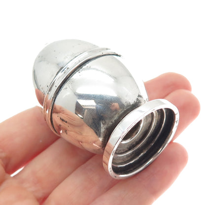 830S Silver Antique Scandinavian Egg Oxidized Salt / Pepper Shaker