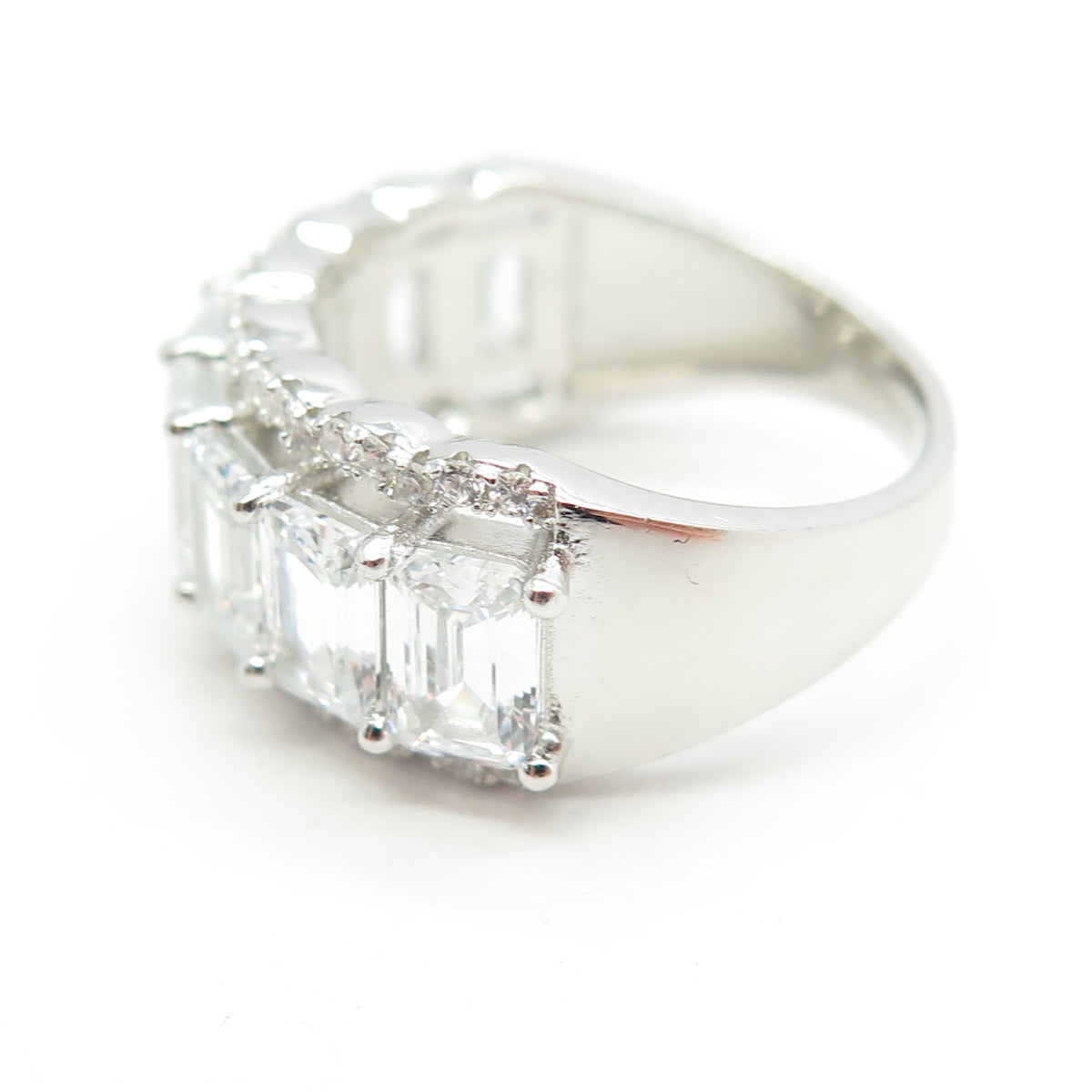 925 Sterling Silver Multi-C Z Ring Size 7