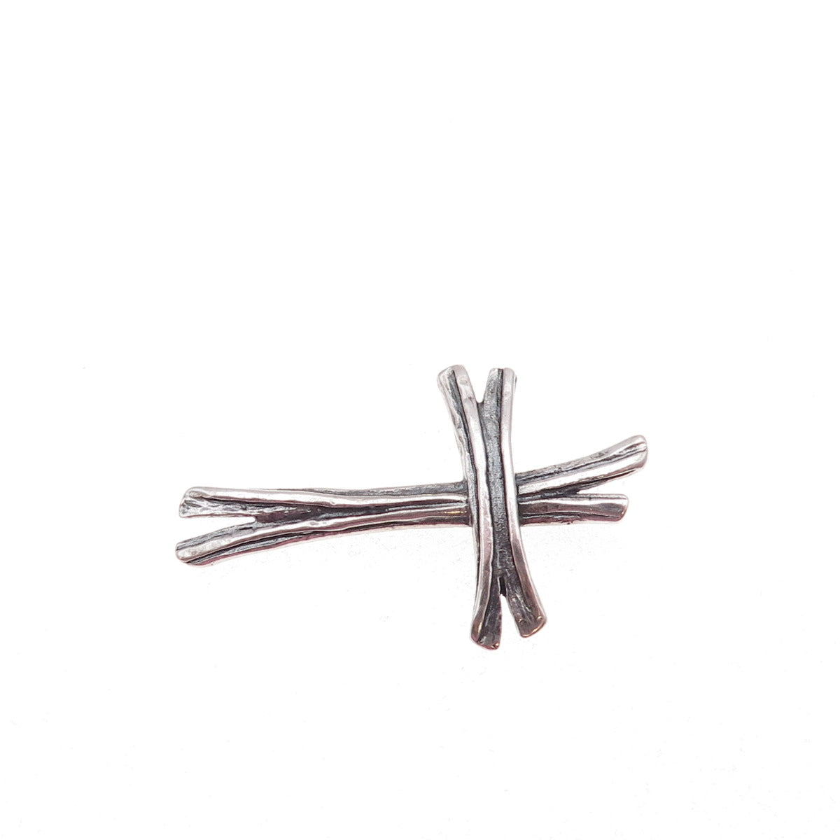Or Paz PZ 925 Sterling Silver Vintage Israel Cross Oxidized Slide Charm Pendant