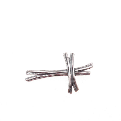 Or Paz PZ 925 Sterling Silver Vintage Israel Cross Oxidized Slide Charm Pendant