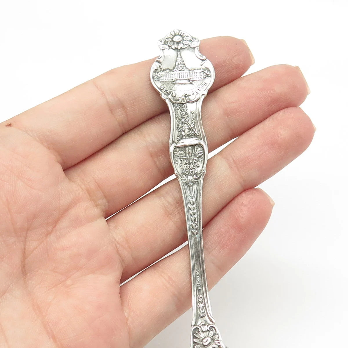 925 Sterling Silver Antique Art Deco R. Wallace Indian Chief Kansas Spoon