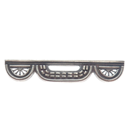 925 Sterling Silver Vintage DRG Modernist Oxidized Pin Brooch
