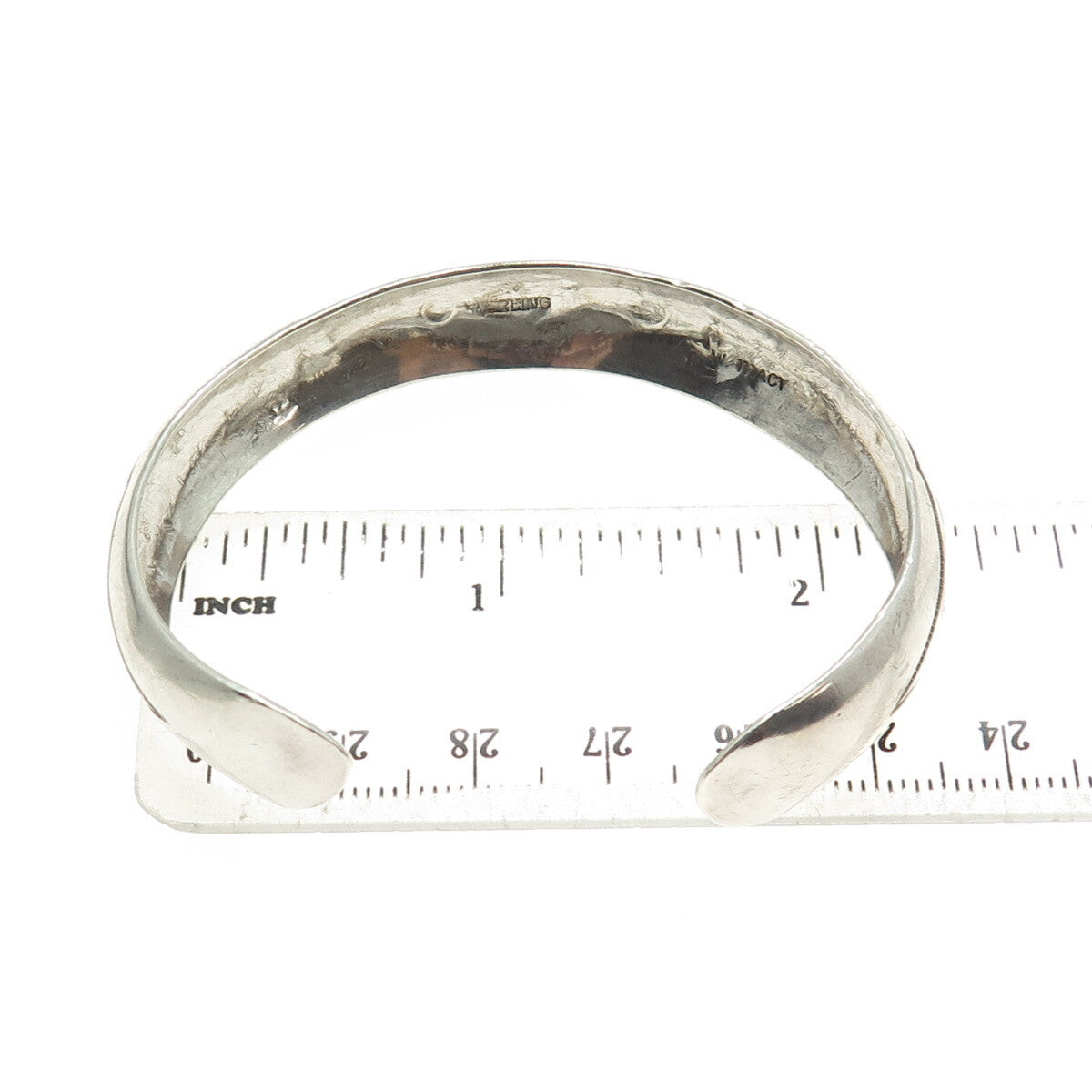 TRACY 925 Sterling Silver Vintage Southwestern Engraved Cuff Bracelet 6.5"