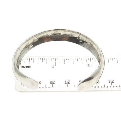 TRACY 925 Sterling Silver Vintage Southwestern Engraved Cuff Bracelet 6.5"