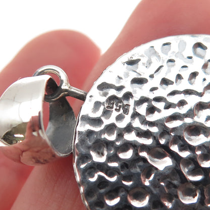 950 Silver Vintage Modernist Nugget Spiral Oxidized Charm Pendant