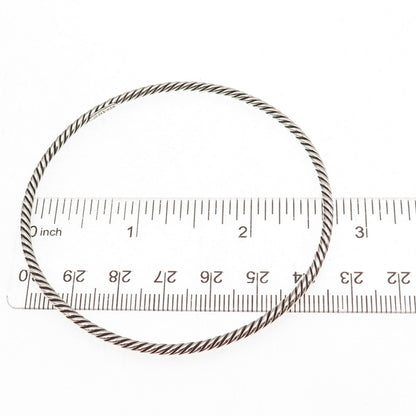 David Yurman 925 Sterling Silver Vintage Stackable Cable Bangle Bracelet 8.25"