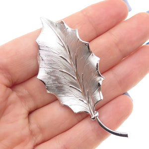BINDER BROTHERS 925 Sterling Silver Antique Art Deco Floral Leaf Pin Brooch
