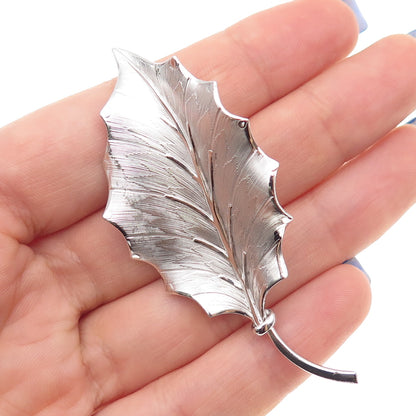 BINDER BROTHERS 925 Sterling Silver Antique Art Deco Floral Leaf Pin Brooch