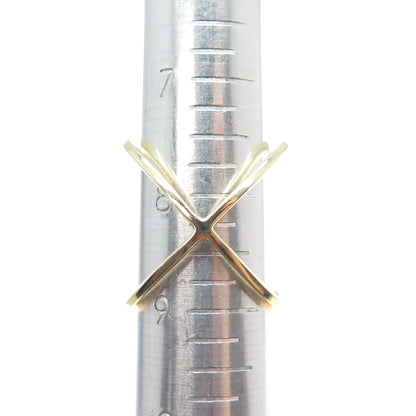 DBJ DEE BERKLE 925 Sterling Gold Plated Real Diamond Crisscross Ring Size 8.25