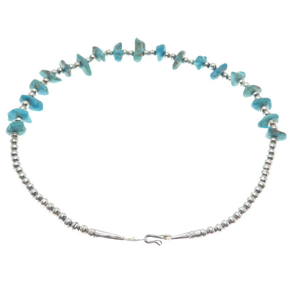 SUNRISE Old Pawn 925 Sterling Silver Vintage Turquoise Navajo Pearl Necklace 18"