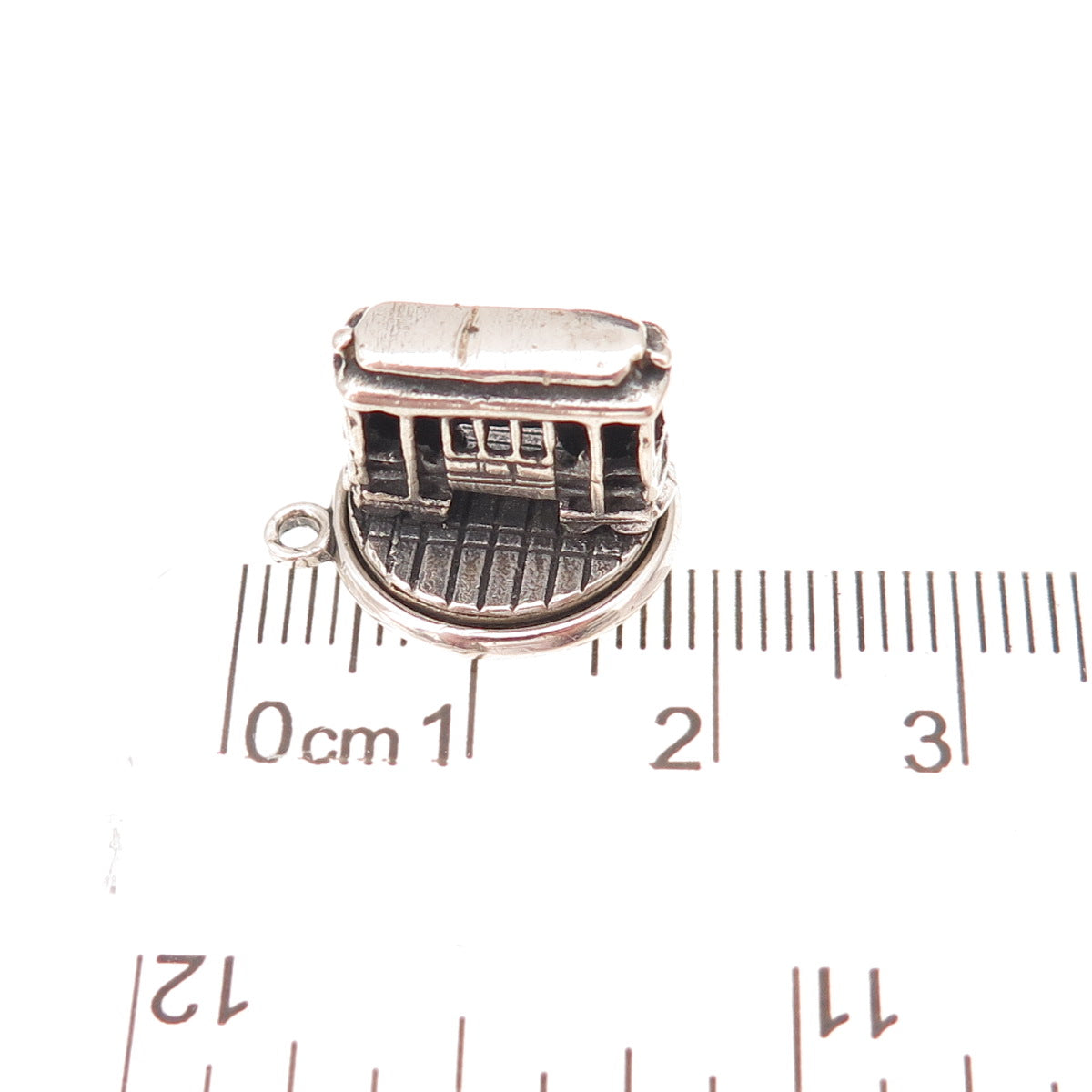 Bell Trading Post 925 Sterling Silver Vintage SF Cable Car Rotating 3D Pendant
