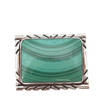 Gilo & Grace Nakai Navajo Old Pawn Sterling Silver Vintage Malachite Bolo Tie