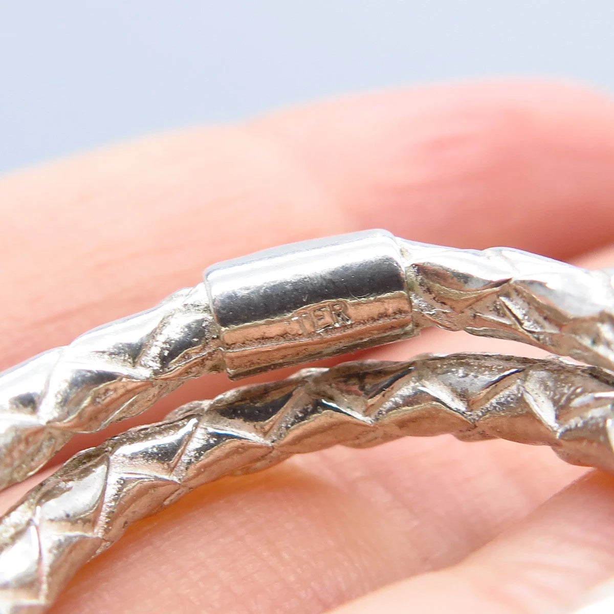 925 Sterling Silver Vintage Double Interlocked Ring Size 8.75
