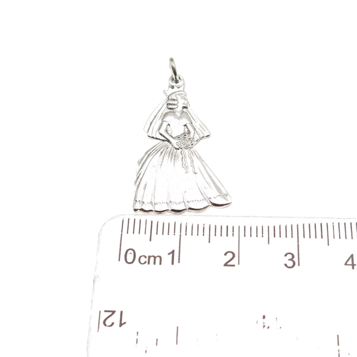 925 Sterling Silver Vintage Bride Charm Pendant