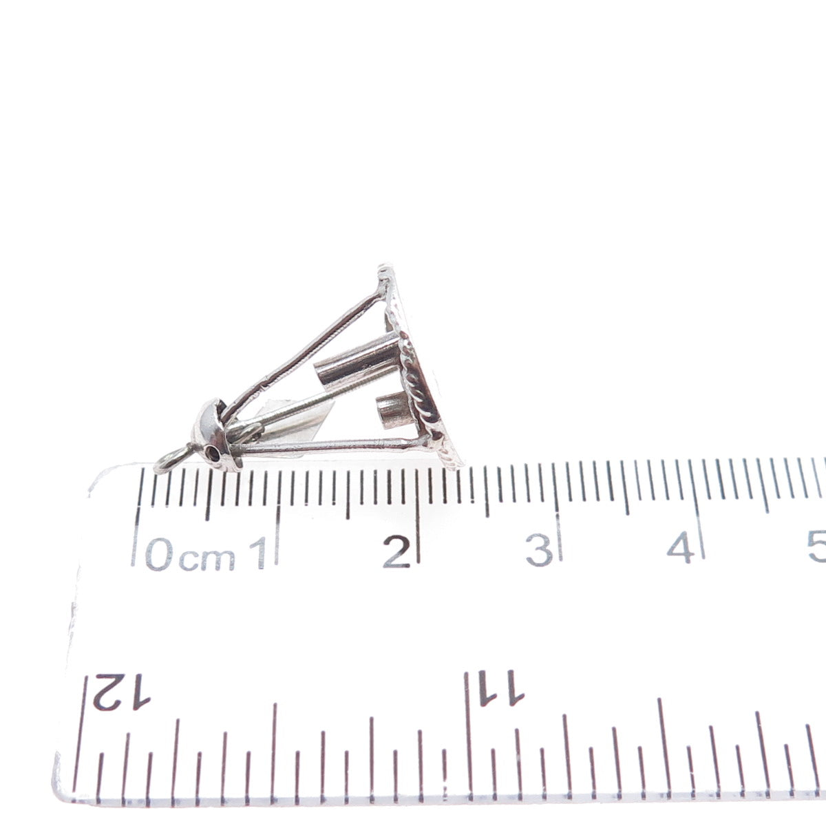 800 Silver Antique Art Deco Candle Tray Miniature 3D Charm Pendant