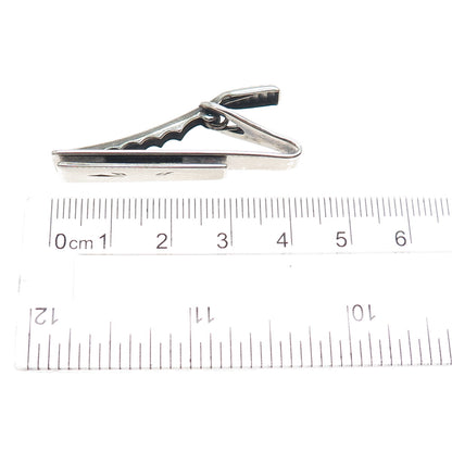 925 Sterling Silver Vintage Engraved Tie Clip