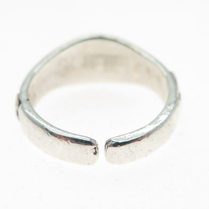 925 Sterling Silver Vintage Modernist Spiral Adjustable Ring Size 4.75