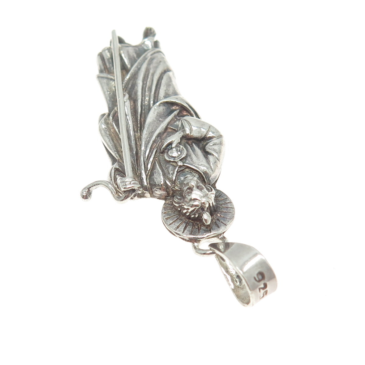 925 Sterling Silver Vintage St. Jude Religious Pendant