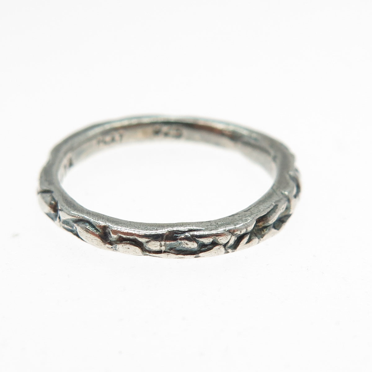 BITA Sterling Silver Vintage Modernist Oxidized Stackable Band Ring Size 5.25